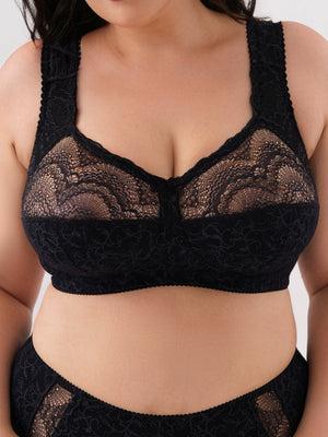 Комфортный бюстгальтер из натурального хлопка с мягкой чашкой без косточек - 1101/C, Черный с серым, 75-105 B-G