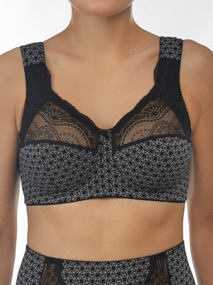 Комфортный бюстгальтер из натурального хлопка с мягкой чашкой без косточек - 1101/E, Черный Кристалл, 75-105 B-G