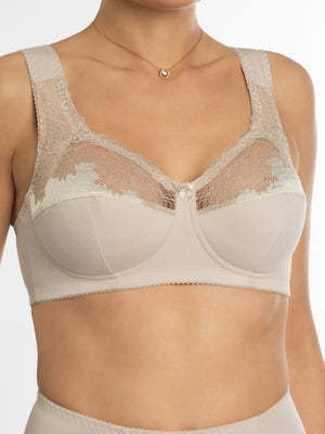 Sustainable Extra Support Unpadded Wireless Cotton Comfort Bra - 1104/C Golden Peony, 75-125 C-L