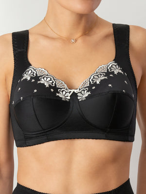 Бюстгальтер минимайзер с мягкими чашками без поролона и косточек - 1107, Черный, 80-90 C-M