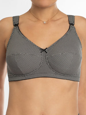 Комфортный бюстгальтер из натурального хлопка с мягкой чашкой без косточек для кормящих матерей - 1131/G Гусиные лапки, 80-110 C-J