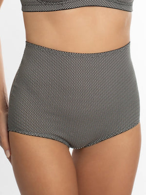 Комфортные гладкие трусы c высокой линией талии из натурального хлопка - 2930/G, Гусиные лапки, 42-58