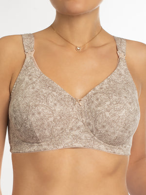 Комфортный бюстгальтер из натурального хлопка с мягкой чашкой без косточек для кормящих матерей - 1131/G Пион Меланж, 80-110 C-J