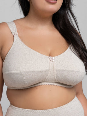 Комфортный бюстгальтер из натурального льна с мягкой чашкой без косточек для кормящих матерей - 1131/L, Натуральный лен, 80-110 C-J