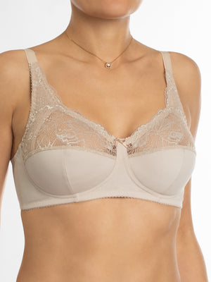 Комфортный бюстгальтер из натурального хлопка с мягкой чашкой без косточек - 1201/C, Золотистый Пион, 70-95 A-G