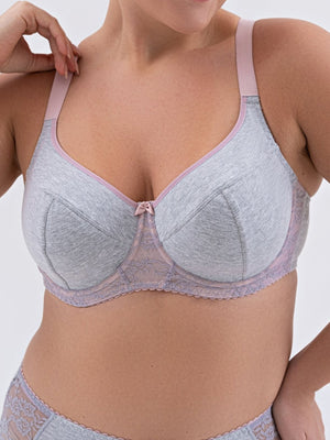 Sustainable Unpadded Underwired Basic Cotton Bra - 1203/C Grey Melange, 75-95 B-G