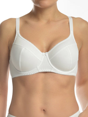Sustainable Unpadded Underwired Basic Cotton Bra - 1203 White, 75-95 B-G