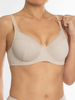 Базовый бюстгальтер из натурального хлопка с мягкими чашками на косточках - 1203/C, Золотистый Пион, 75-90 B-G