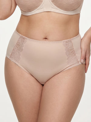 Mid-Waist Comfort Slip Panties, Smooth microfibre with lace - 2934/M Peony, 40-52