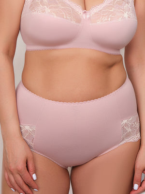 Комфортные трусы с высокой линией талии из натурального хлопка - 2911/E, Лотос, 42-52