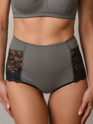 Комфортные трусы из натурального хлопка с высокой линией талии - 2916/G Гусиные Лапки, 40-50