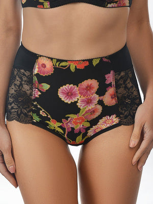 Комфортные трусы с высокой линией талии - 2916/M, Зимний сад, 42-48