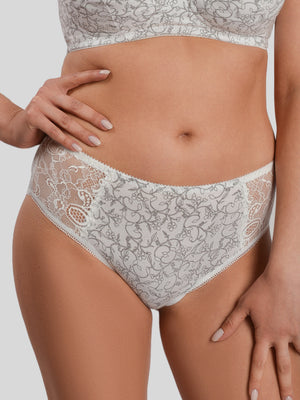 Комфортные трусы из хлопка со средней линией талии - 2949/C, Белые с серым, 38-46