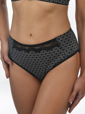 Комфортные трусы со средней линией талии из натурального хлопка - 2955/E, Черный Кристалл, 40-48