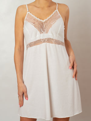 Комфортная ночная рубашка из натурального хлопка - 3410, Молоко, 40-46