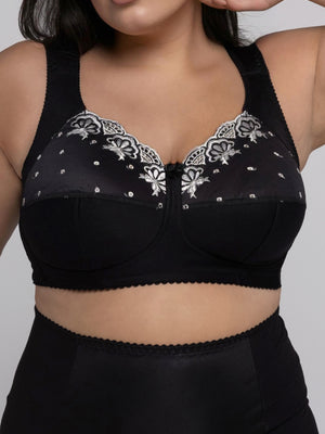 Бюстгальтер минимайзер с мягкими чашками без поролона и косточек - 1108, Черный, 95-135 B-M