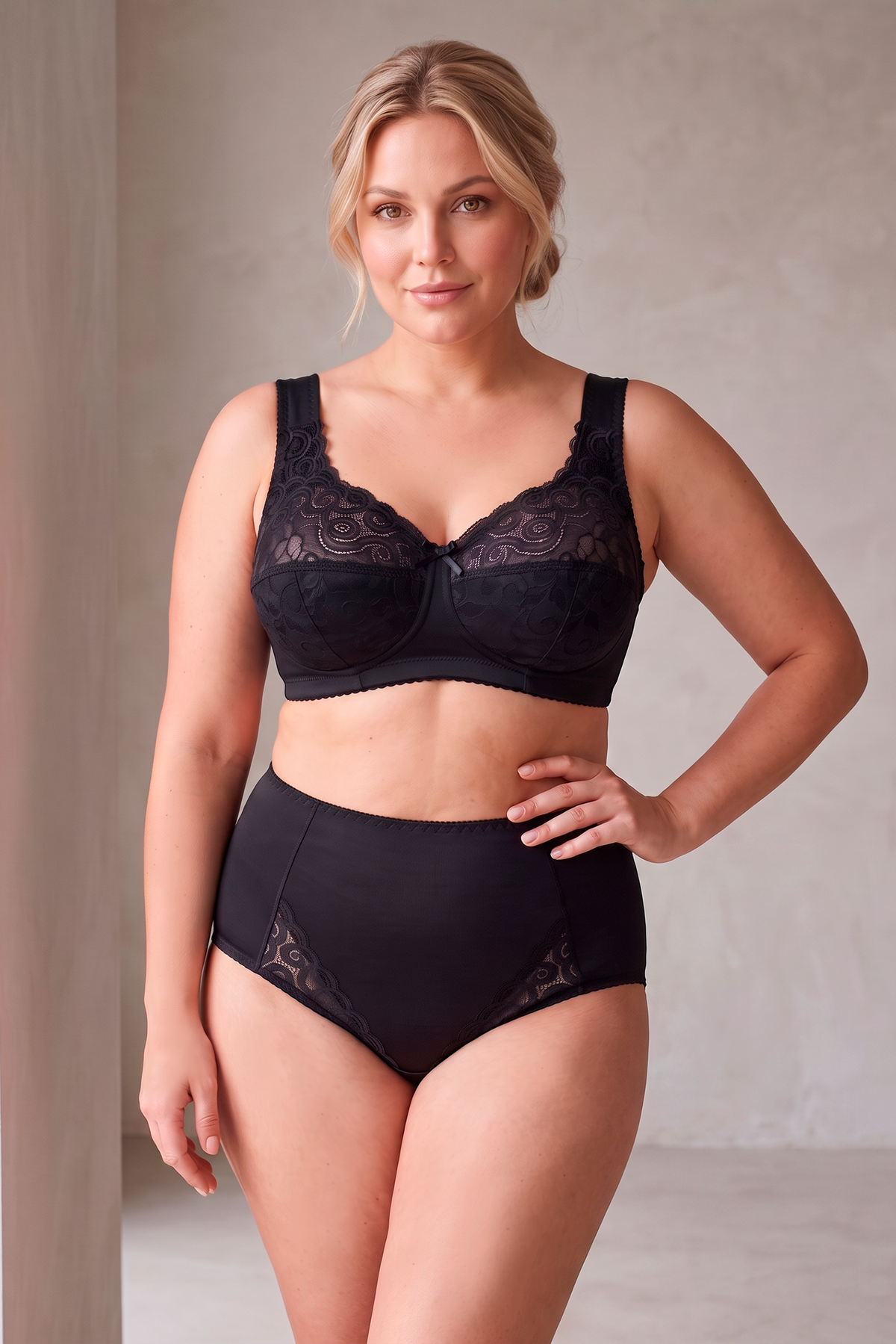 Unpadded Wireless Comfort Bra - 1105 Black, 75-110 B-K