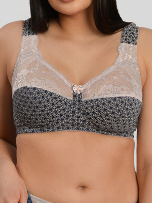 Комфортный бюстгальтер из натурального хлопка с мягкой чашкой без косточек - 1101/E, Синий Кристалл, 75-105 B-G