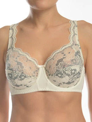 Комфортный бюстгальтер больших размеров без поролона с усиленной поддержкой на косточках - 1213, Жемчужное Шампанское, 75-105 C-J