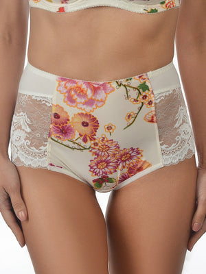 Комфортные трусы с высокой линией талии - 2916/M, Летний сад, 42-48