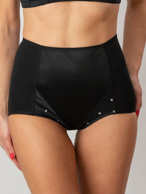 Трусы из хлопка с высокой линией талии с корректирующим эффектом - 2954, Черные, 40-58