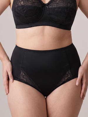 High-waist Light Shaping Cotton Panties - 2954 Black, 42-54