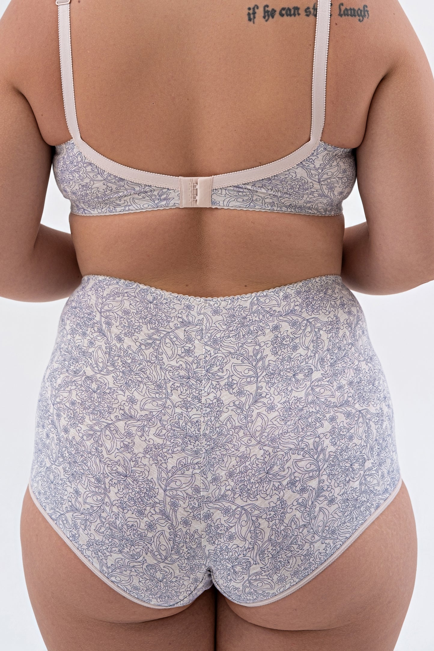 Smooth Sustainable High-Waist Cotton Briefs - 2915/G Blue Melange, 40-50