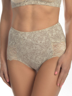 Sustainable High-Waist Cotton Briefs - 2911/G Peony Melange, 40-48