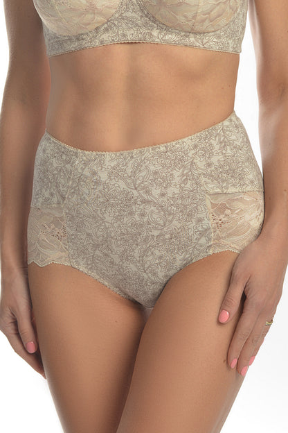 Sustainable High-Waist Cotton Briefs - 2911/G Peony Melange, 40-48