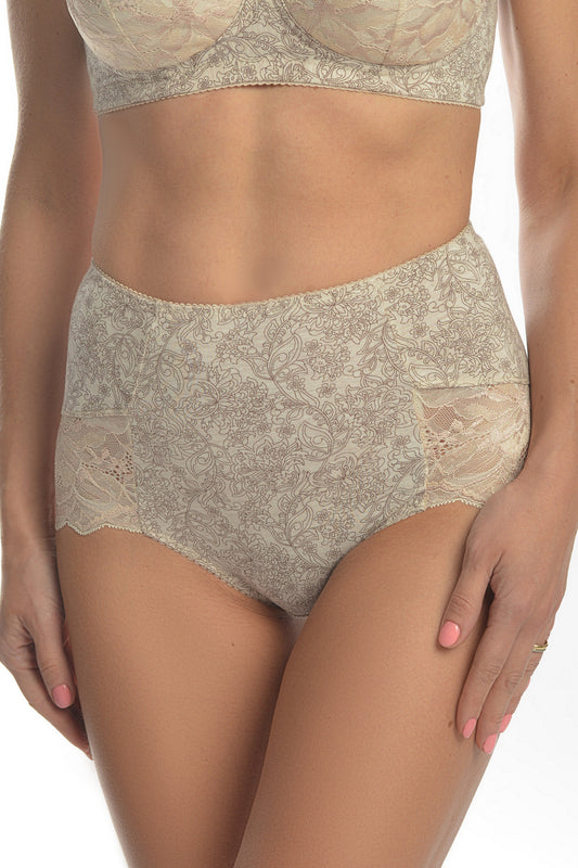 Sustainable High-Waist Cotton Briefs - 2911/G Peony Melange, 40-48