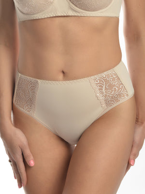 Mid-Waist Comfort Slip Panties, Smooth microfibre with lace - 2934/M Peony, 40-52
