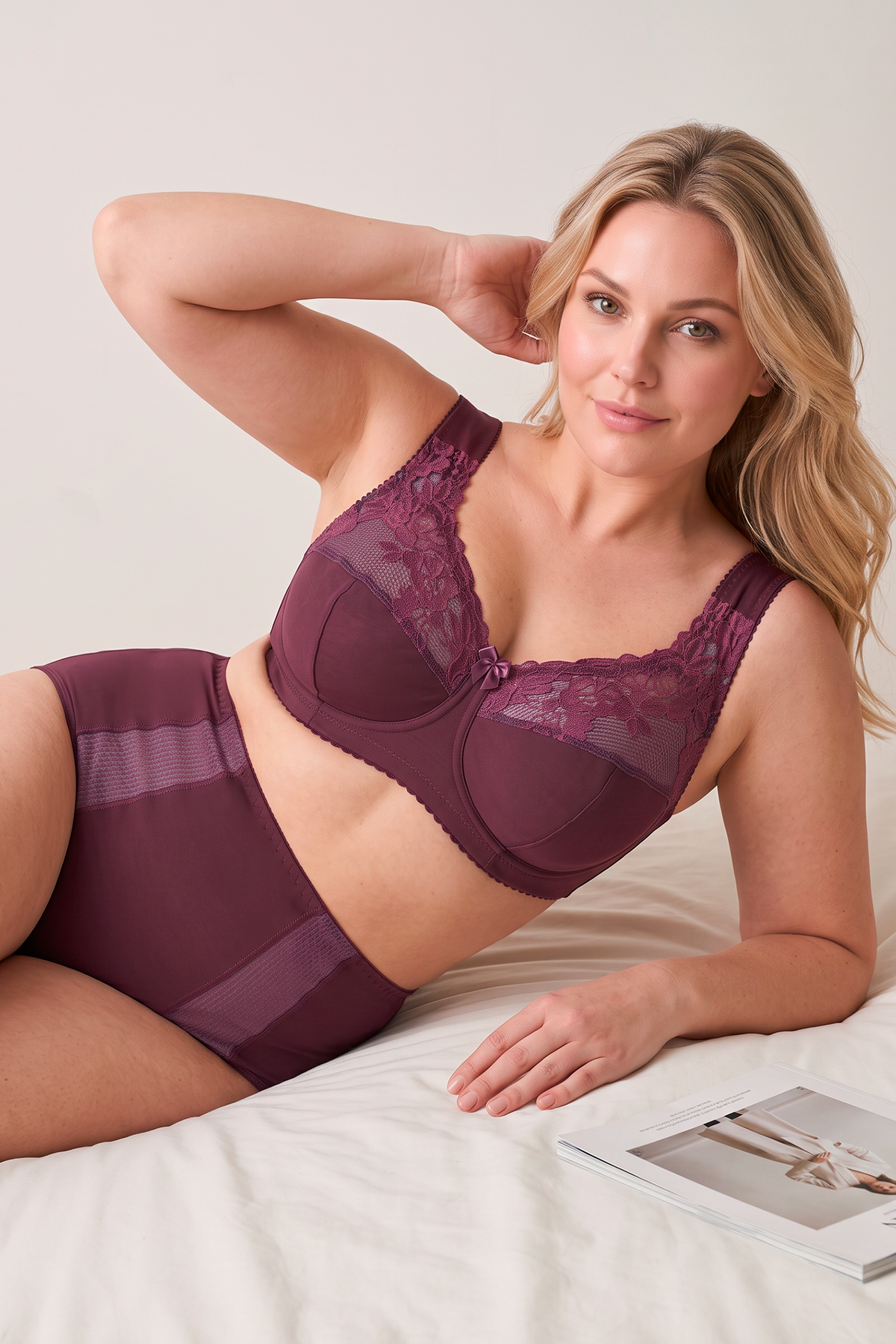 Smooth Sustainable High-Waist Cotton Briefs - 2915/C Wine, 42-50