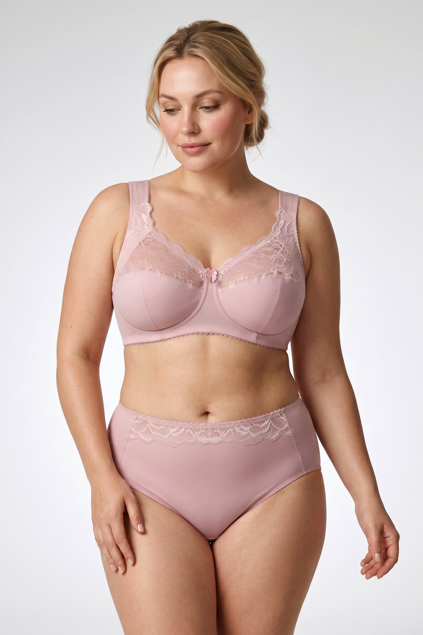 Wireless Cotton Support Bra with wide straps 1101/C - Lotus (80-105 B-G)