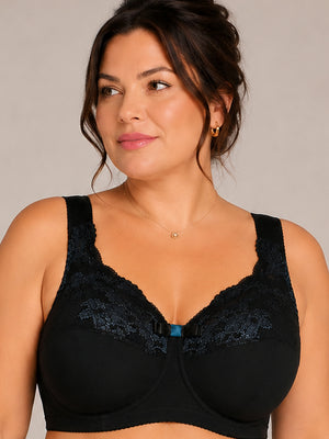 Sustainable Extra Support Unpadded Wireless Cotton Comfort Bra - 1104/C Moon Shining (75-125 B-K)