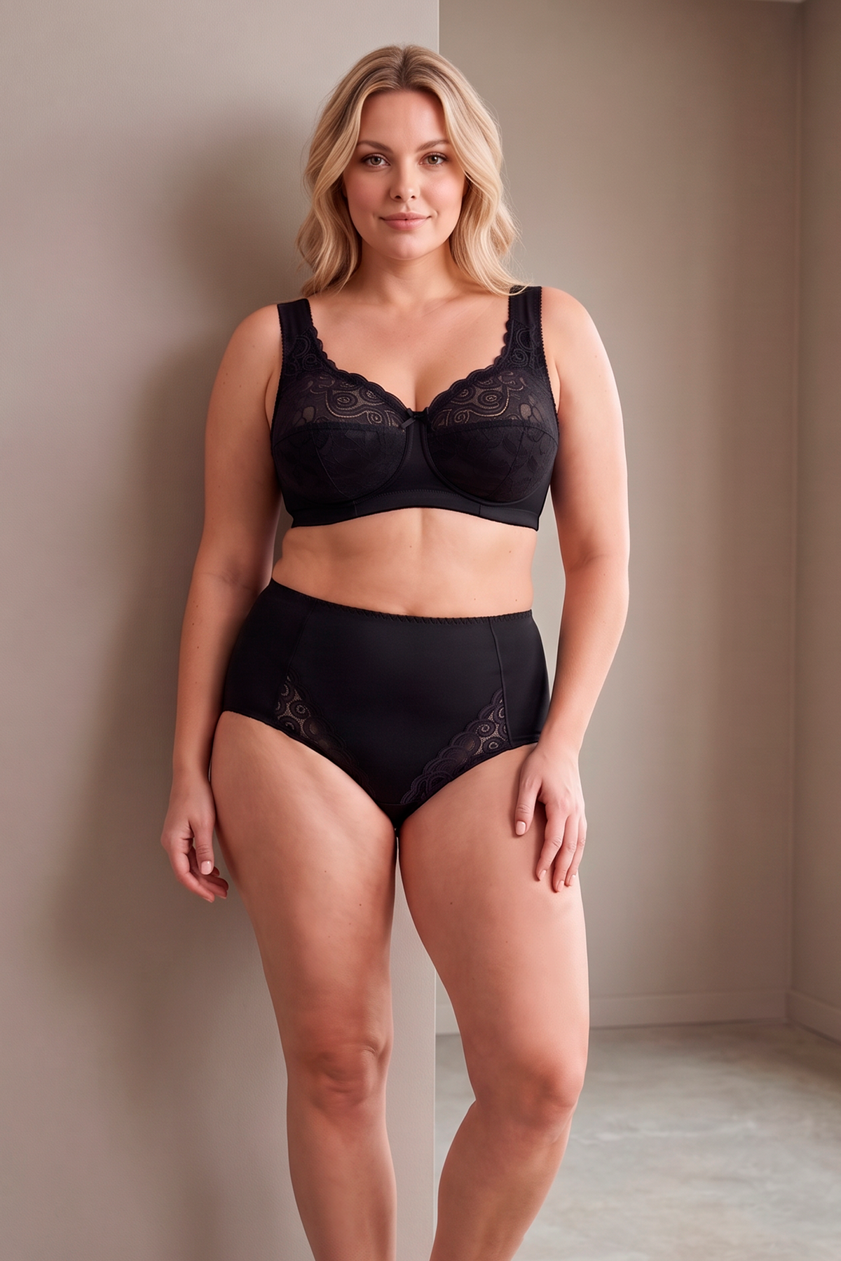 Unpadded Wireless Comfort Bra - 1105 Black, 75-110 B-K