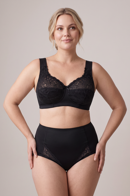 Unpadded Wireless Comfort Bra - 1105 Black, 75-110 B-K