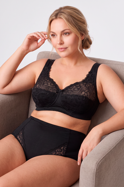Unpadded Wireless Comfort Bra - 1105 Black, 75-110 B-K