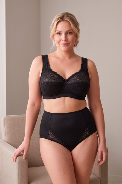 Unpadded Wireless Comfort Bra - 1105 Black, 75-110 B-K