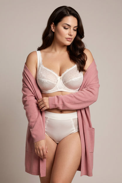 Unpadded Underwired Soft Cup Comfort Bra - 1212 White Nights, 75-95 B-G