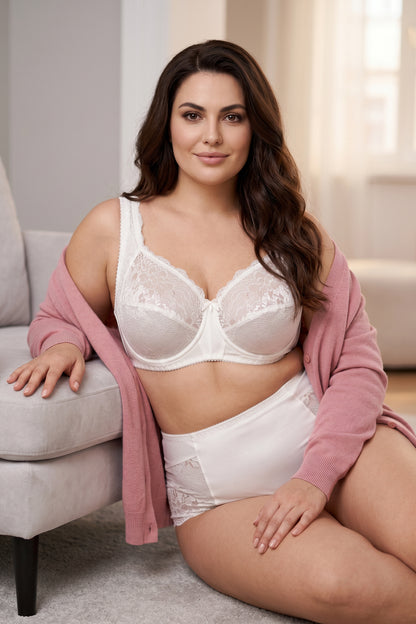 Extra Support Unpadded Underwired Soft Cup Comfort 1213 - White Nights (75-105 C-J)