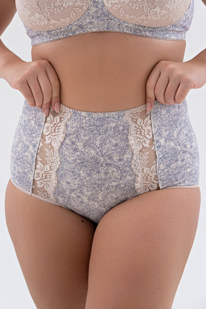 Smooth Sustainable High-Waist Cotton Briefs - 2915/G Blue Melange, 40-50