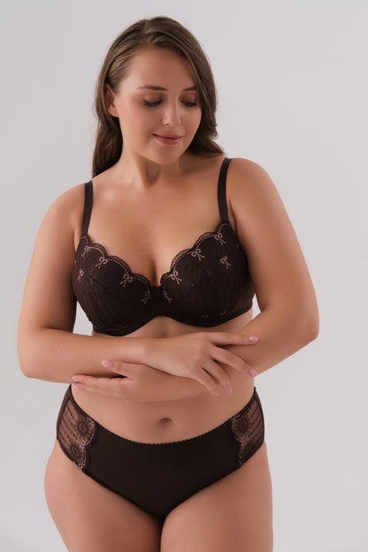 Бюстгальтер push-up с поролоновой чашкой на косточках - 1134, Шоколад, 70-90 A-E