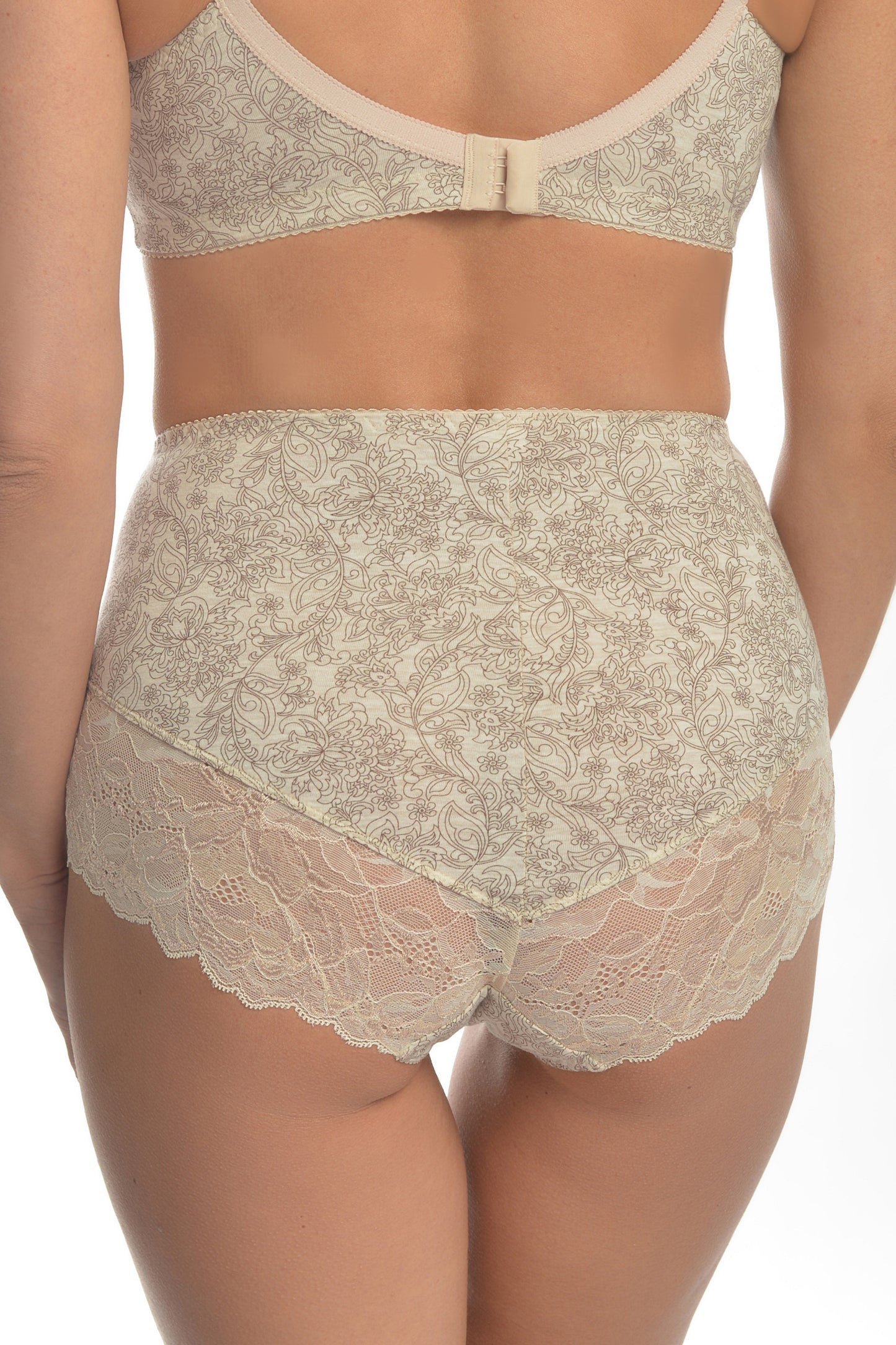 Sustainable High-Waist Cotton Briefs - 2911/G Peony Melange, 40-48