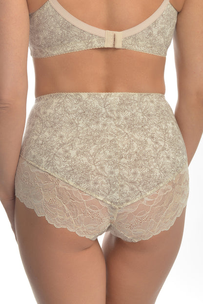 Sustainable High-Waist Cotton Briefs - 2911/G Peony Melange, 40-48