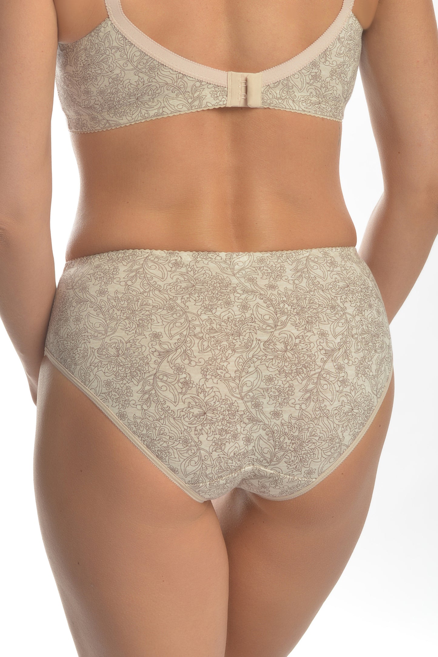 Комфортные хлопковые трусы со средней линией талии - 2934/G, Пион Меланж, 40-48