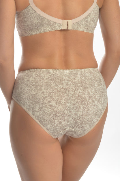 Комфортные хлопковые трусы со средней линией талии - 2934/G, Пион Меланж, 40-48