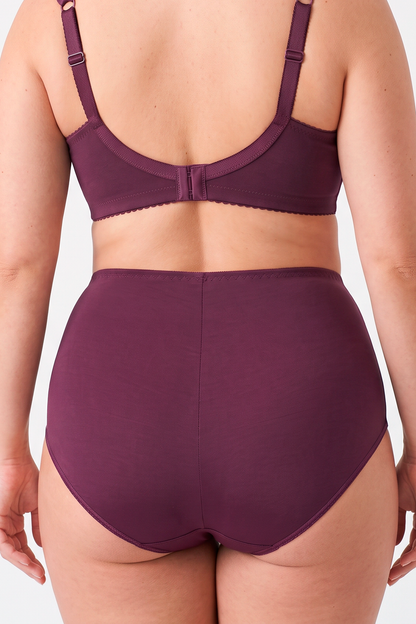 Smooth Sustainable High-Waist Cotton Briefs - 2915/C Wine, 42-50