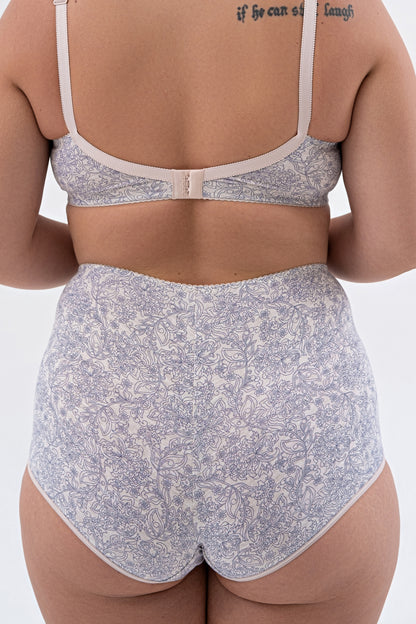 Smooth Sustainable High-Waist Cotton Briefs - 2915/G Blue Melange, 40-50