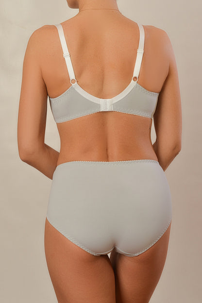 Бюстгальтер с полупоролоновыми чашками на косточках - 1109 Серый с белым, 80-95 B-H