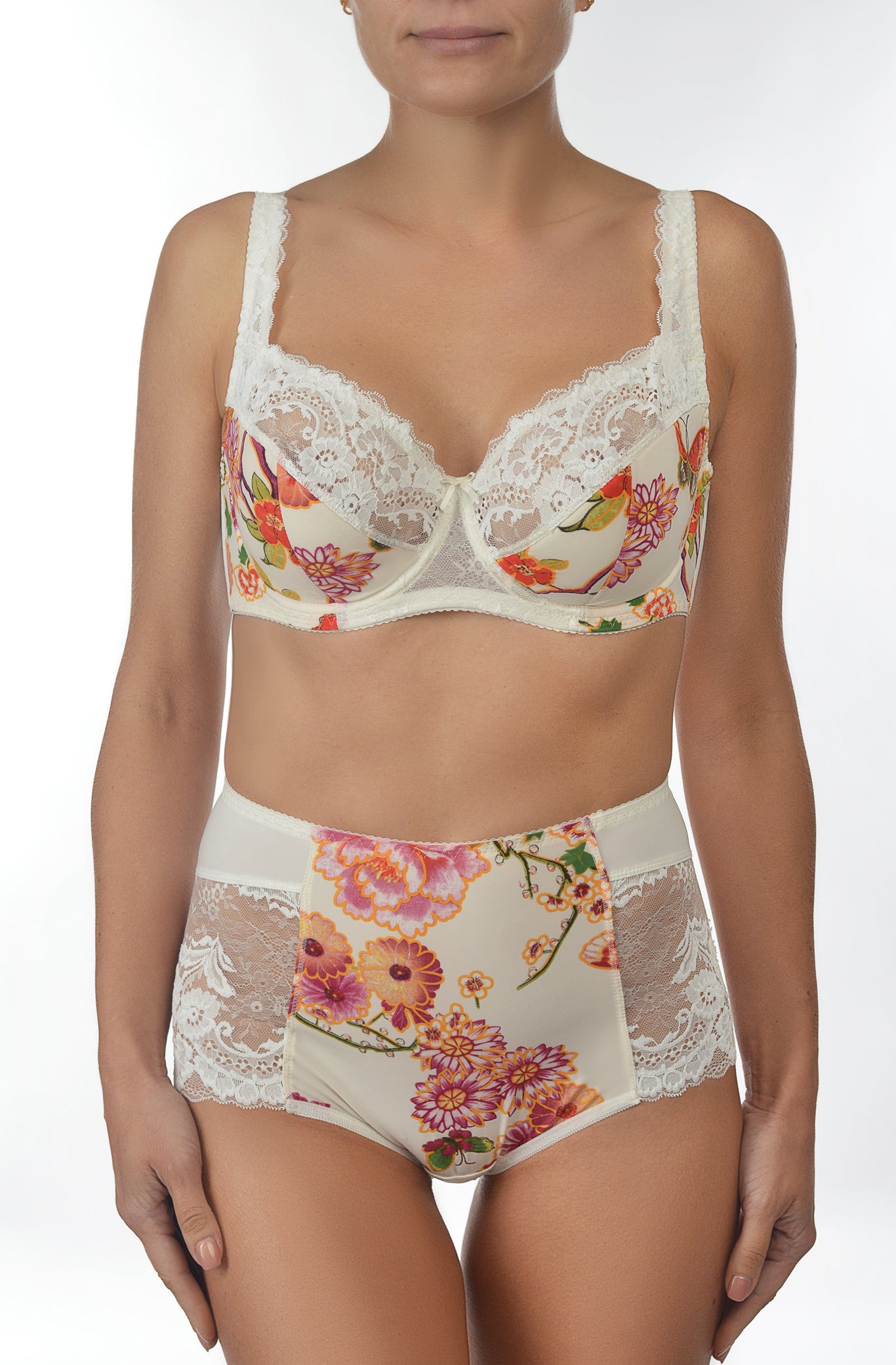 Valmira Half-Padded Bra 1109 and High-Waist Comfort Panties 2916/M in color Summer Garden